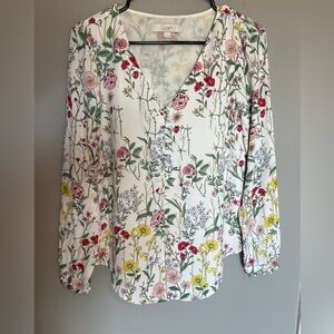 Loft Floral Long Sleeve Blouse Size XS